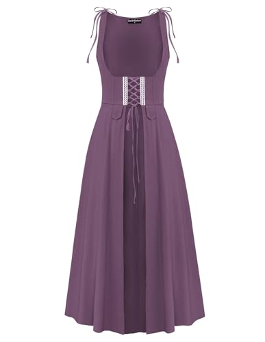 SCARLET DARKNESS Renaissance-Kostüm für Damen, Unterbrust-Piratenkleid mit Taschen, Lila, Größe S SCARLET DARKNESS Renaissance-Kostüm für Damen, Unterbrust-Piratenkleid mit Taschen, Lila, Größe S von SCARLET DARKNESS