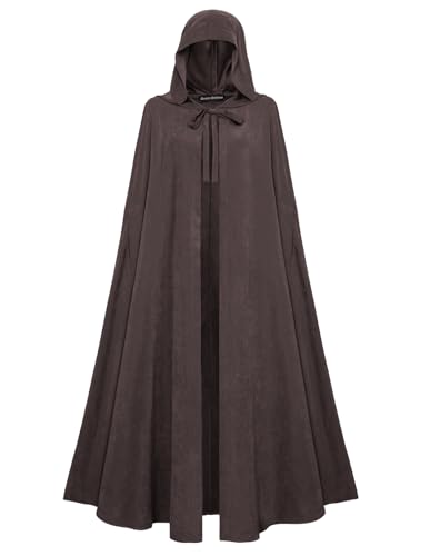 SCARLET DARKNESS Steampunk Damen Umhang mit Kapuze Cosplay Unisex Umhang Mittelalter Kleidung Cape Dunkelbraun SCARLET DARKNESS Steampunk Damen Umhang mit Kapuze Cosplay Unisex Umhang Mittelalter Kleidung Cape Dunkelbraun von SCARLET DARKNESS