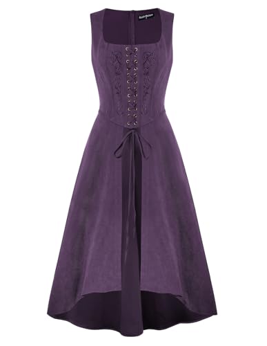 Scarlet Darkness Mittelalterliches Kleid für Damen, Halloween, Hexe, Cosplay, Überkleid, Renaissance, Piratenkleid, Lila, XL Scarlet Darkness Mittelalterliches Kleid für Damen, Halloween, Hexe, Cosplay, Überkleid, Renaissance, Piratenkleid, Lila, XL von SCARLET DARKNESS