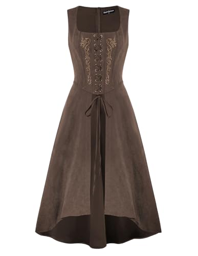 Scarlet Darkness Piratenkostüm für Damen, Renaissance, Schnür-Überkleid, Cottagecore, Bauernkleid, Braun, Größe M Scarlet Darkness Piratenkostüm für Damen, Renaissance, Schnür-Überkleid, Cottagecore, Bauernkleid, Braun, Größe M von SCARLET DARKNESS