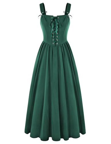 Scarlet Darkness Renaissance Kleid Grün Damen Cottagecore Korsett Mittelalter Langes Kleid für Festivals Grün XXL Scarlet Darkness Renaissance Kleid Grün Damen Cottagecore Korsett Mittelalter Langes Kleid für Festivals Grün XXL von SCARLET DARKNESS