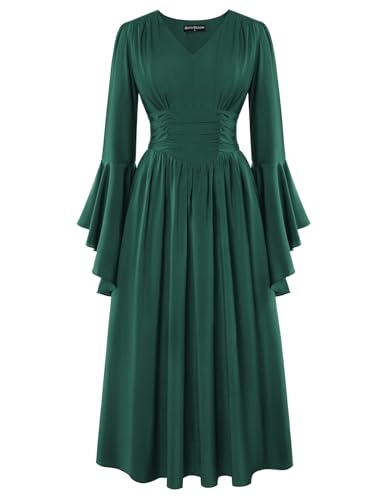 Scarlet Darkness Renaissance-Kleid für Damen, mittelalterlich, gerüschte Taille, Gothic, Hexenkleid, Grün, Größe XXL Scarlet Darkness Renaissance-Kleid für Damen, mittelalterlich, gerüschte Taille, Gothic, Hexenkleid, Grün, Größe XXL von SCARLET DARKNESS