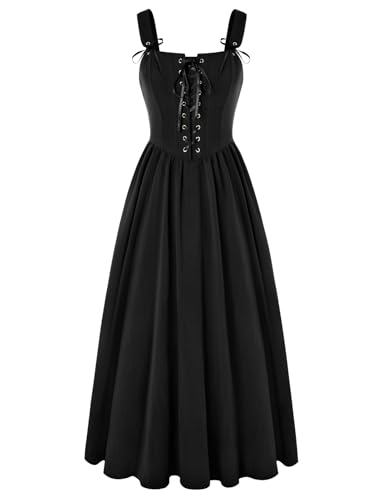 Scarlet Darkness Renaissance-Kostüm für Damen, Gothic-Kleid, Schnürung, mittelalterlich, lang, Korsettkleid, Schwarz, Größe XXL Scarlet Darkness Renaissance-Kostüm für Damen, Gothic-Kleid, Schnürung, mittelalterlich, lang, Korsettkleid, Schwarz, Größe XXL von SCARLET DARKNESS