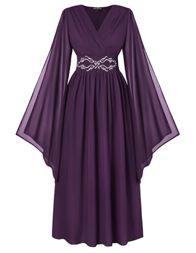 Scarlet Darkness Renaissance-Kostüm für Damen, V-Ausschnitt, geteilte Glockenärmel, Stickerei, lange Kleider Scarlet Darkness Renaissance-Kostüm für Damen, V-Ausschnitt, geteilte Glockenärmel, Stickerei, lange Kleider von SCARLET DARKNESS
