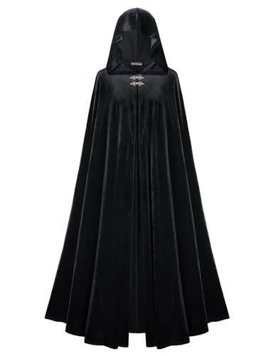 Scarlet Darkness Renaissance Samt Kapuzenumhang Mittelalter Umhang Hobbit Elf Kostüm für Damen Herren Schwarz Scarlet Darkness Renaissance Samt Kapuzenumhang Mittelalter Umhang Hobbit Elf Kostüm für Damen Herren Schwarz von SCARLET DARKNESS