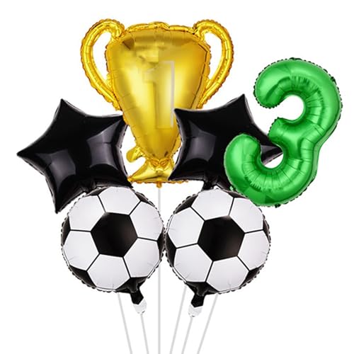 Soccer Balloons, Trophy Balloons, Basketball Soccer Theme Party Supplies, Black And White World Cup Decoration, Sports Theme Decoration (Size : 3) von SCDOA