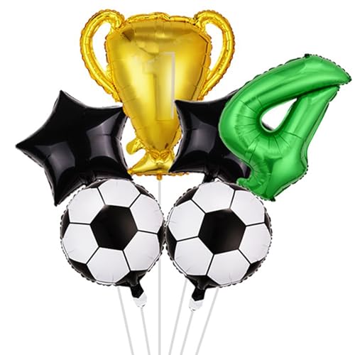 Soccer Balloons, Trophy Balloons, Basketball Soccer Theme Party Supplies, Black And White World Cup Decoration, Sports Theme Decoration (Size : 4) von SCDOA