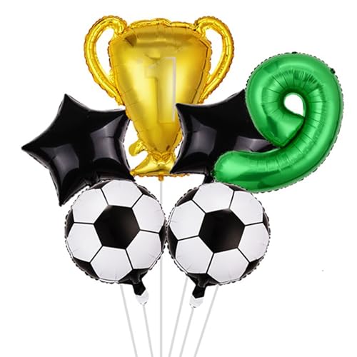 Soccer Balloons, Trophy Balloons, Basketball Soccer Theme Party Supplies, Black And White World Cup Decoration, Sports Theme Decoration (Size : 9) von SCDOA