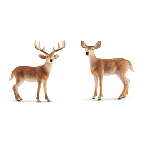 SCHLEICH® 14818 Weißwedelhirsch, für Kinder ab 3+ Jahren, WILD Life - Spielfigur & ® 14819 Weißwedelkuh, für Kinder ab 3+ Jahren, WILD Life - Spielfigur von SCHLEICH