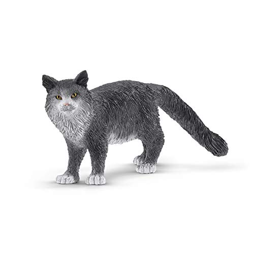 schleich 13893 Maine-Coon-Katze, ab 3 Jahren, FARM WORLD - Spielfigur, 8 x 3 x 4 cm, Mehrfarbig/Meereswellen (Ocean Tides) von SCHLEICH