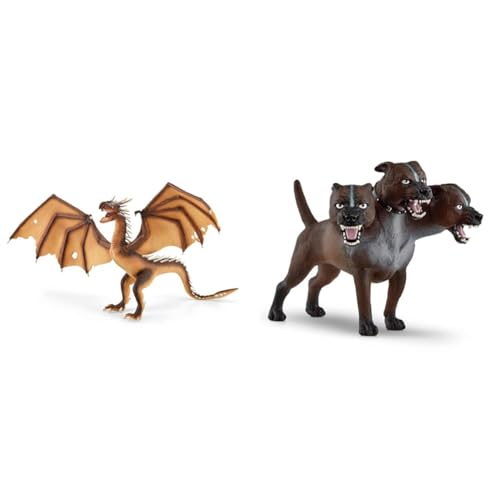 SCHLEICH 13989 Ungarischer Hornschwanz, ab 6 Jahren, Wizarding World - Spielfigur, 25,5 x 40 x 19,5 cm & 13990 Fluffy, ab 6 Jahren, Wizarding World - Spielfigur, 16,5 x 4,5 x 13 cm von SCHLEICH