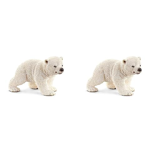 SCHLEICH 14708 Eisbärjunges, laufend, für Kinder ab 3+ Jahren, WILD Life - Spielfigur (Packung mit 2) von SCHLEICH