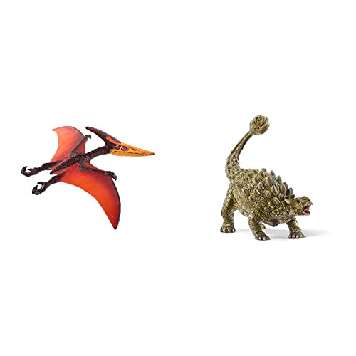 SCHLEICH 15008 Pteranodon, für Kinder ab 5-12 Jahren, Dinosaurs - Spielfigur & 15023 Ankylosaurus, für Kinder ab 5-12 Jahren, Dinosaurs - Spielfigur von SCHLEICH