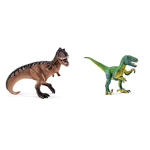 SCHLEICH 15010 Dinosaurs Giganotosaurus & 14585 Velociraptor, Multicolor, 18 x 6.3 x 10.3 cm von SCHLEICH