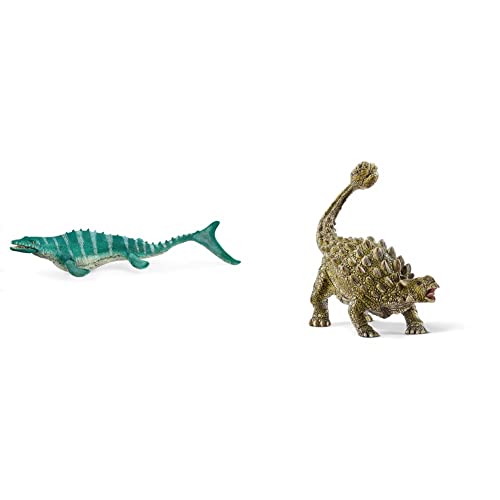 SCHLEICH 15026 Mosasaurus & 15023 Dinosaurs Spielfigur - Ankylosaurus, Spielzeug ab 4 Jahren von SCHLEICH