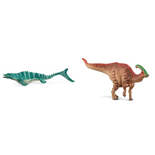 SCHLEICH 15026 Mosasaurus & 15030 Spielfigur -Parasaurolophus Dinosaurs, Mehrfarbig von SCHLEICH