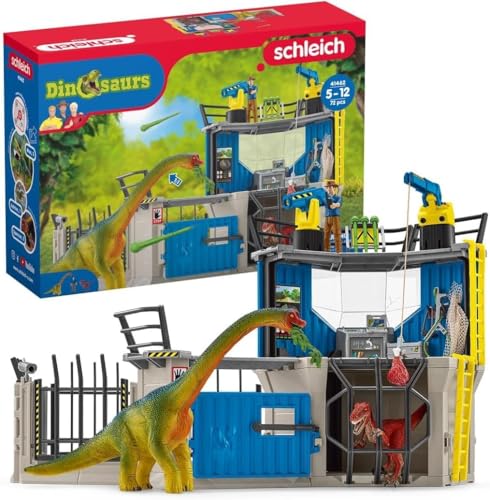 schleich 41462 DINOSAURS Große Dino-Forschungsstation, 72 Teile Spielset mit 2 Dinosaurier Figuren, Forscher Figur und weiteres Zubehör, Dinosaurier Spielzeug für Kinder ab 4 Jahren von SCHLEICH