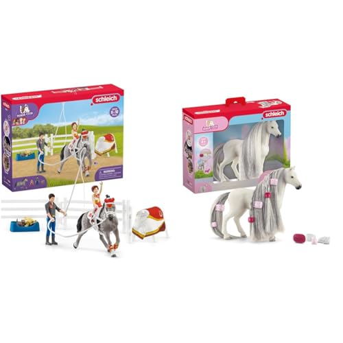 SCHLEICH 42443 Horse Club Mias Voltigier-Reitset, 18 Teile Spielset & Horse Club Sofia's Beauties 42583 Quarter Horse Stute Spielset SCHLEICH 42443 Horse Club Mias Voltigier-Reitset, 18 Teile Spielset & Horse Club Sofia's Beauties 42583 Quarter Horse Stute Spielset von SCHLEICH