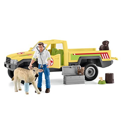 schleich 42503 Tierarztbesuch auf dem Bauernhof, ab 3 Jahren, FARM WORLD - Spielset, 12 Teile von SCHLEICH