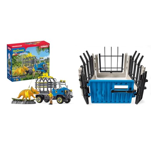 SCHLEICH 42565 Dinosaurier Truck Mission, für Kinder ab 5-12 Jahren, Dinosaurs - Spielset & 41469 Zaun Erweiterungsset, für Kinder ab 5-12 Jahren, Dinosaurs - Zubehör SCHLEICH 42565 Dinosaurier Truck Mission, für Kinder ab 5-12 Jahren, Dinosaurs - Spielset & 41469 Zaun Erweiterungsset, für Kinder ab 5-12 Jahren, Dinosaurs - Zubehör von SCHLEICH