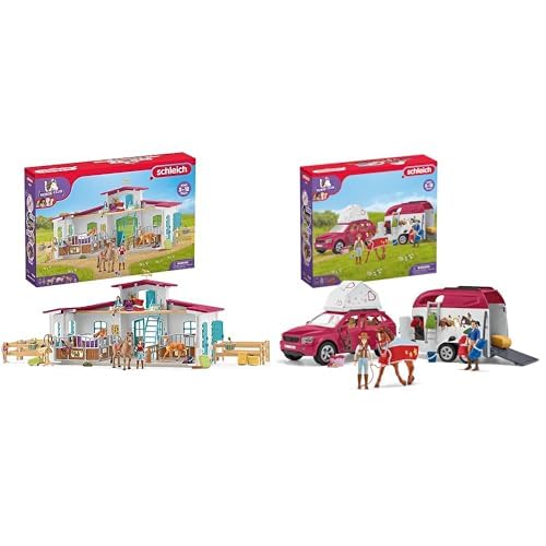 SCHLEICH 42567 Reiterhof, für Kinder ab 5-12 Jahren, Horse Club - Spielset & 42535 Abenteuer mit Auto und Pferdeanhänger, für Kinder ab 5-12 Jahren, Horse Club - Spielset SCHLEICH 42567 Reiterhof, für Kinder ab 5-12 Jahren, Horse Club - Spielset & 42535 Abenteuer mit Auto und Pferdeanhänger, für Kinder ab 5-12 Jahren, Horse Club - Spielset von SCHLEICH