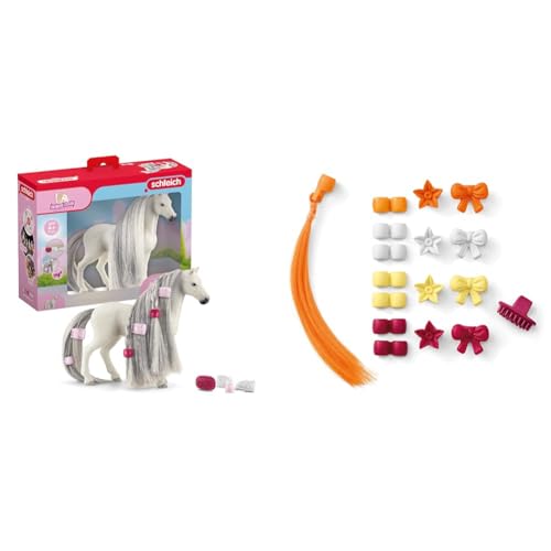 SCHLEICH 42583 Beauty Horse Quarter Horse Stute, ab 4 Jahren, Horse Club Sofia's Beauties - Spielset, 14 Teile & 42616 Haar-Clips Zubehör, für Kinder ab 4+ Jahren SCHLEICH 42583 Beauty Horse Quarter Horse Stute, ab 4 Jahren, Horse Club Sofia's Beauties - Spielset, 14 Teile & 42616 Haar-Clips Zubehör, für Kinder ab 4+ Jahren von SCHLEICH