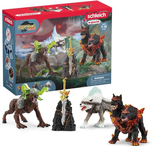 schleich ELDRADOR CREATURES 72179 Monster Actionfiguren Set - 4-Teiliges Spielset Figuren Starter Set mit Zauberschwert, Spielzeug für Jungen und Mädchen ab 7 Jahren von SCHLEICH