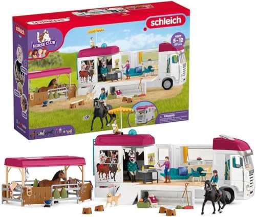 schleich 42619 HORSE CLUB Pferdetransporter, 227 Teile Spielset mit Transporter, 3 x schleich Pferde Tierfiguren und vielem mehr, Spielzeug für Kinder ab 5 Jahren von SCHLEICH