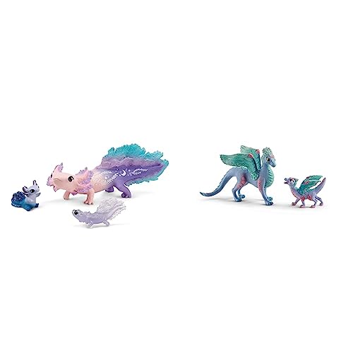 SCHLEICH 42628 Axolotl Discovery Set, für Kinder ab 5-12 Jahren, BAYALA - Spielset & 70592 Blütendrache und Kind, für Kinder ab 5-12 Jahren, BAYALA - Spielfigur von SCHLEICH