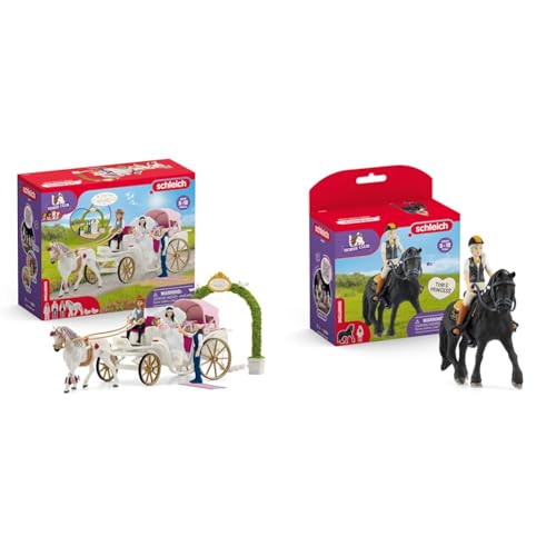 SCHLEICH 42641 Hochzeitskutsche, ab 5 Jahren, Horse Club - Spielset, 106 Teile & 42640 Horse Club Tori & Princess, ab 5 Jahren, Horse Club - Spielset, 11 Teile von SCHLEICH