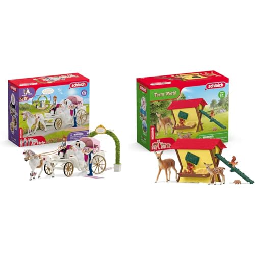 SCHLEICH 42641 Hochzeitskutsche, ab 5 Jahren, Horse Club - Spielset, 106 Teile & 42658 Fütterung der Waldtiere, ab 3 Jahren, Farm World - Spielset, 39 Teile SCHLEICH 42641 Hochzeitskutsche, ab 5 Jahren, Horse Club - Spielset, 106 Teile & 42658 Fütterung der Waldtiere, ab 3 Jahren, Farm World - Spielset, 39 Teile von SCHLEICH