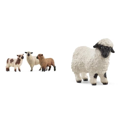 SCHLEICH 42660 Schaffreunde, ab 3 Jahren, Farm World - Spielfigur, 5 x 19 x 11 cm & 13965 Walliser Schwarznasenschaf, für Kinder ab 3+ Jahren, Farm World - Spielfigur SCHLEICH 42660 Schaffreunde, ab 3 Jahren, Farm World - Spielfigur, 5 x 19 x 11 cm & 13965 Walliser Schwarznasenschaf, für Kinder ab 3+ Jahren, Farm World - Spielfigur von SCHLEICH