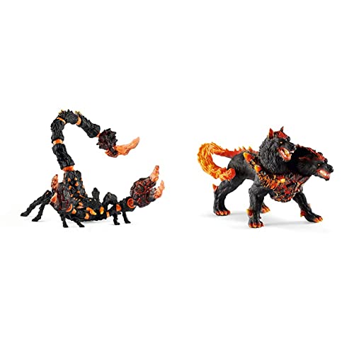 SCHLEICH 70142 Eldrador Creatures Spielfigur - Lavaskorpion, Spielzeug ab 7 Jahren & 42451- Höllenhund von SCHLEICH