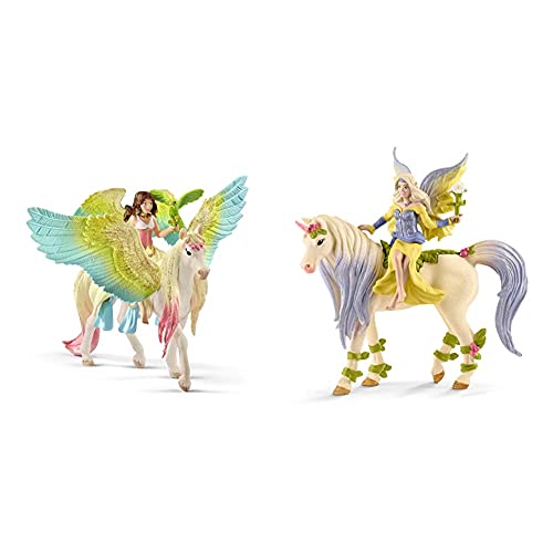 SCHLEICH 70566 Surah mit Glitzer-Pegasus, für Kinder ab 5-12 Jahren, BAYALA - Spielfigur & 70565 Sera mit Blüten-Einhorn, für Kinder ab 5-12 Jahren, BAYALA - Spielfigur SCHLEICH 70566 Surah mit Glitzer-Pegasus, für Kinder ab 5-12 Jahren, BAYALA - Spielfigur & 70565 Sera mit Blüten-Einhorn, für Kinder ab 5-12 Jahren, BAYALA - Spielfigur von SCHLEICH