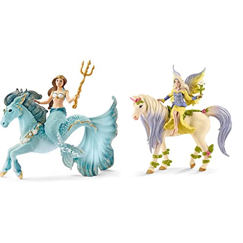 SCHLEICH 70594 Meerjungfrau-Eyela auf Unterwasserpferd, für Kinder ab 5-12 Jahren, BAYALA - Spielfigur & 70565 Sera mit Blüten-Einhorn, für Kinder ab 5-12 Jahren, BAYALA - Spielfigur SCHLEICH 70594 Meerjungfrau-Eyela auf Unterwasserpferd, für Kinder ab 5-12 Jahren, BAYALA - Spielfigur & 70565 Sera mit Blüten-Einhorn, für Kinder ab 5-12 Jahren, BAYALA - Spielfigur von SCHLEICH