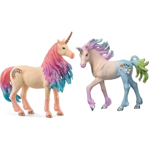 SCHLEICH 70723 Spielfigur -Marshmallow Einhorn Stute bayala, Mehrfarbig & 70724 Spielfigur -Bonbon Einhorn Fohlen bayala SCHLEICH 70723 Spielfigur -Marshmallow Einhorn Stute bayala, Mehrfarbig & 70724 Spielfigur -Bonbon Einhorn Fohlen bayala von SCHLEICH