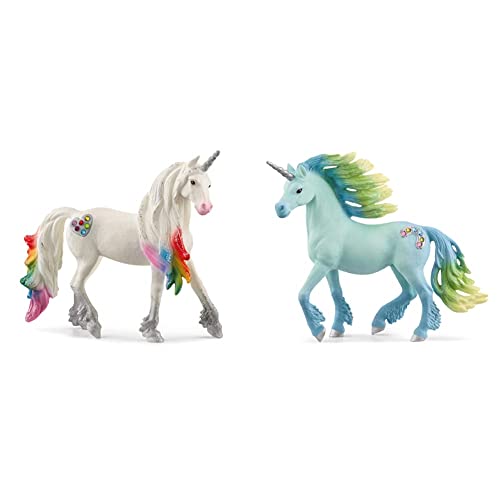 SCHLEICH 70725 Regenbogeneinhorn, Hengst, für Kinder ab 5-12 Jahren, BAYALA - Spielfigur & 70722 Zuckerwatte Einhorn Hengst, für Kinder ab 5-12 Jahren, BAYALA - Spielfigur SCHLEICH 70725 Regenbogeneinhorn, Hengst, für Kinder ab 5-12 Jahren, BAYALA - Spielfigur & 70722 Zuckerwatte Einhorn Hengst, für Kinder ab 5-12 Jahren, BAYALA - Spielfigur von SCHLEICH
