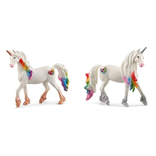 SCHLEICH 70726 Spielfigur -Regenbogeneinhorn, Stute bayala, Mehrfarbig & 70725 Spielfigur -Regenbogeneinhorn, Hengst bayala, Mehrfarbig SCHLEICH 70726 Spielfigur -Regenbogeneinhorn, Stute bayala, Mehrfarbig & 70725 Spielfigur -Regenbogeneinhorn, Hengst bayala, Mehrfarbig von SCHLEICH