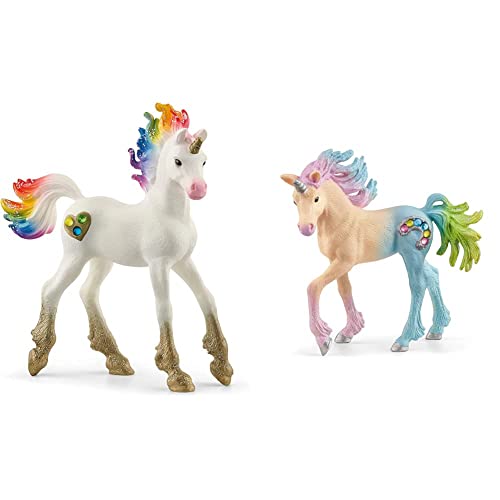 SCHLEICH 70727 Regenbogeneinhorn, Fohlen, für Kinder ab 5-12 Jahren, BAYALA - Spielfigur & 70724 Bonbon Einhorn Fohlen, für Kinder ab 5-12 Jahren, BAYALA - Spielfigur SCHLEICH 70727 Regenbogeneinhorn, Fohlen, für Kinder ab 5-12 Jahren, BAYALA - Spielfigur & 70724 Bonbon Einhorn Fohlen, für Kinder ab 5-12 Jahren, BAYALA - Spielfigur von SCHLEICH
