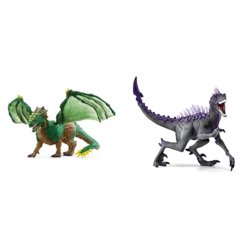 SCHLEICH 70791 Dschungeldrache, ab 7 Jahren, ELDRADOR Creatures - Spielfigur, 19 x 22 x 13 cm & ELDRADOR Creatures 70154 Schatten Raptor Dinosaurier von SCHLEICH