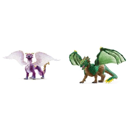 SCHLEICH BAYALA 70762 Nachtdrache - Drache Fantasievolle Mythische Drachenfigur & 70791 Dschungeldrache, ab 7 Jahren, ELDRADOR Creatures - Spielfigur, 19 x 22 x 13 cm von SCHLEICH