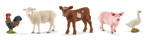 schleich "Bauernhof-Tiere" bestehend aus Schaf, Texas Longhorn Kalb, Schwein, Hahn und Gans von SCHLEICH
