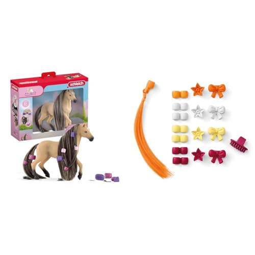 SCHLEICH Horse Club 42580 Sofia's Beauties Andalusierstuten Pferde-Beauty Set mit Bürste & 42616 Haar-Clips Zubehör, für Kinder ab 4+ Jahren, Horse Club Sofia's Beauties - Zubehör SCHLEICH Horse Club 42580 Sofia's Beauties Andalusierstuten Pferde-Beauty Set mit Bürste & 42616 Haar-Clips Zubehör, für Kinder ab 4+ Jahren, Horse Club Sofia's Beauties - Zubehör von SCHLEICH