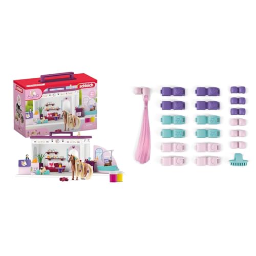 SCHLEICH Horse Club 42614 Sofia's Beauties Tiere Beautysalon & 42589 Haar Accessoires, für Kinder ab 4+ Jahren, Horse Club Sofia's Beauties - Zubehör SCHLEICH Horse Club 42614 Sofia's Beauties Tiere Beautysalon & 42589 Haar Accessoires, für Kinder ab 4+ Jahren, Horse Club Sofia's Beauties - Zubehör von SCHLEICH