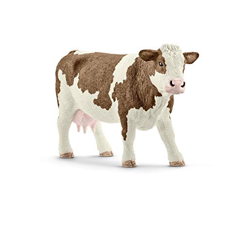 schleich FARM WORLD | Fleckvieh-Kuh 13801 | schleich Bauernhof Spielfigur | detailgetreue Tierfiguren | tolles Geschenk für Jungen und Mädchen | Bauernhof Spielzeug ab 3 Jahre | 13 x 4 x 8 cm von SCHLEICH