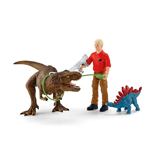 schleich 41465 Tyrannosaurus Rex Angriff, für Kinder ab 5-12 Jahren, DINOSAURS - Spielset von SCHLEICH