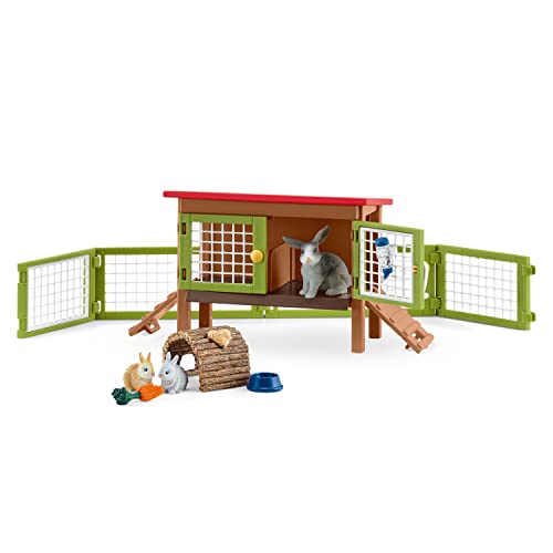 schleich 42420 FARM WORLD Kaninchenstall, 16 Teile Spielset mit 3 Kaninchen Tierfiguren, Stall und Zubehör, Spielzeug für Kinder ab 3 Jahren schleich 42420 FARM WORLD Kaninchenstall, 16 Teile Spielset mit 3 Kaninchen Tierfiguren, Stall und Zubehör, Spielzeug für Kinder ab 3 Jahren von SCHLEICH