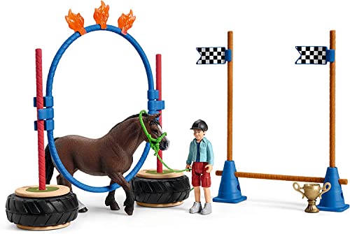 schleich 42482 Pony Agility Rennen, für Kinder ab 3+ Jahren, FARM WORLD - Spielset von SCHLEICH
