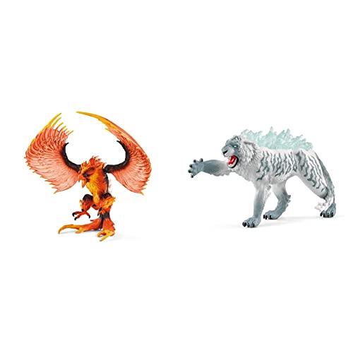 SCHLEICH 42511 Eldrador Creatures Spielfigur - Feueradler, Spielzeug ab 7 Jahren,8.2 x 15.5 x 18 cm & 70147 Spielfigur - Eistiger, Mehrfarbig SCHLEICH 42511 Eldrador Creatures Spielfigur - Feueradler, Spielzeug ab 7 Jahren,8.2 x 15.5 x 18 cm & 70147 Spielfigur - Eistiger, Mehrfarbig von SCHLEICH