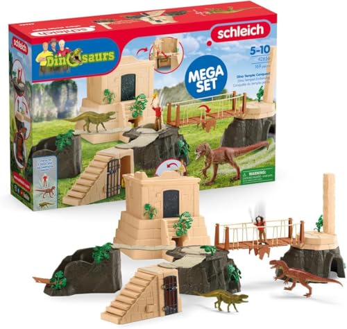 schleich DINOSAURS 42656 | Dino Tempel-Eroberung Mega-Set | mit Flynn, 2 Dinos und einem Schatz | tolles Geschenk für Mädchen und Jungen | Spielzeug ab 5 Jahren | Dinosaurier Set aus 169 Teilen schleich DINOSAURS 42656 | Dino Tempel-Eroberung Mega-Set | mit Flynn, 2 Dinos und einem Schatz | tolles Geschenk für Mädchen und Jungen | Spielzeug ab 5 Jahren | Dinosaurier Set aus 169 Teilen von SCHLEICH